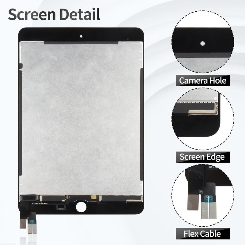 BEXUPULL استبدال شاشة iPad mini 5 لشاشة LCD A2126 لجهاز iPad mini 5 مجموعة إصلاح شاشة اللمس A2133 A2124 A2125 باللون الأسود - Image 3